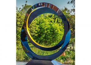 Quality Circle Contemporary Decoration Stainless Steel Sculpture Artists 100cm Dia for sale