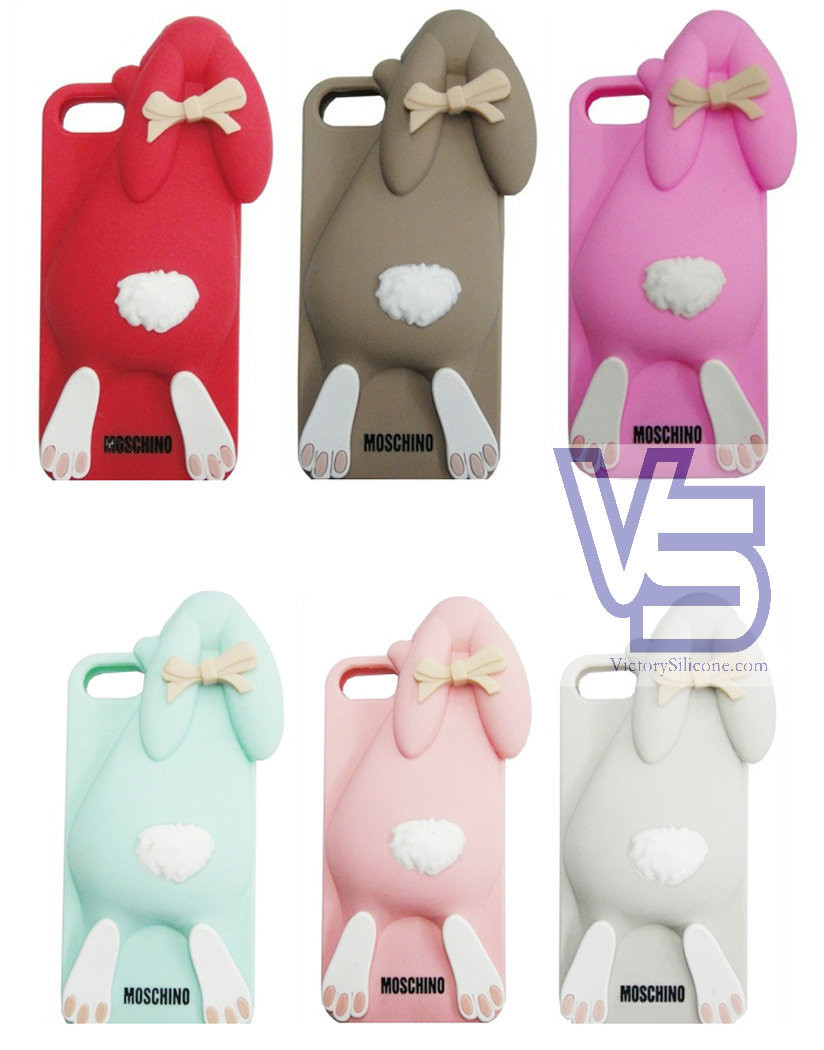 Quality 2014 3D Cartoon Milan Moschinoe Bunny Rabbit Silicone Back Case Cover Skin For iPhone for sale