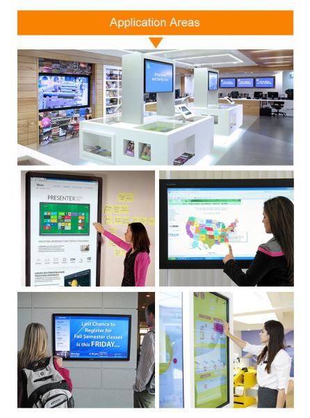 55 Inch Interactive Wall Mounted Advertising Display Fhd 1920x1080 Indoor Application