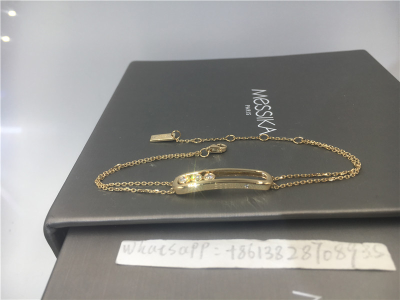 Quality Large Size Paris Jewelry 18k Yellow Gold Bracelet Dual Chain No Gemstone for sale