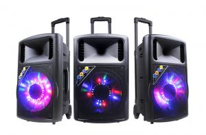 Quality Wireless Disco Light Rechargeable Trolley Speaker For Party / Bluetooth Dj Speakers for sale