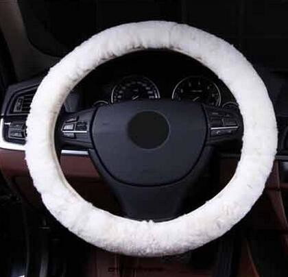 Quality Steeringwheel faux fur Steering Wheel Cover Genuine Leather Cover NEW for sale