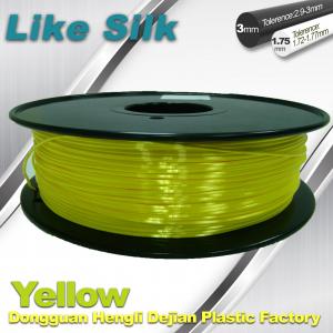 Quality Yellow Colors 3D Printer Filament Polymer Composite ( Like Silk ) 1.75mm / 3.0mm Filament for sale