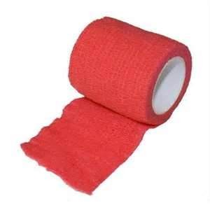 Quality Red color Self - adhesive Breathable Non - woven Elastic Cohesive Flexible Bandage for sale