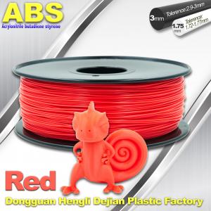 Quality Multi Color 1.75mm / 3mm ABS 3D Printer Filament Red With Good Elasticity for sale