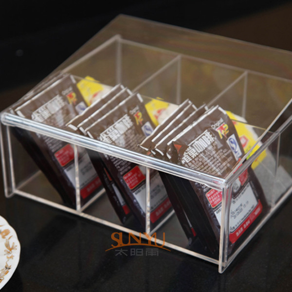 Quality 4mm Food Display Case Clear Acrylic Storage Trays With 6 Lattices for sale