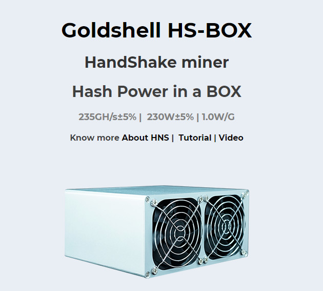 Buy Goldshell HS Box Miner HNS Mining Machine Mini Server Low Consumption And Noise at wholesale prices