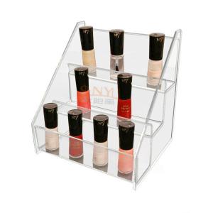 Quality Clear 3 Tier Acrylic Nail Polish Table Rack Display Counter Stand for sale