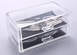 Quality Two Drawers Jewellery Organizer Box Plastic Crystal PS 198 x 102 x 93mm for sale