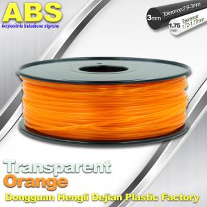 Quality ABS Desktop 3D Printer Plastic Filament Materials Used In 3D Printing Trans Orange for sale