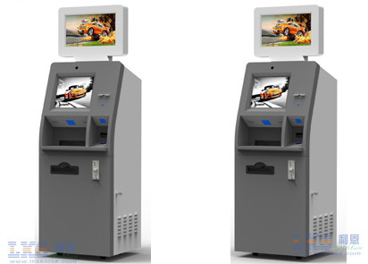 Quality Cash Dispenser , Card Reader Bank ATM Machines Stainless Steel Kiosk With Keyboard for sale