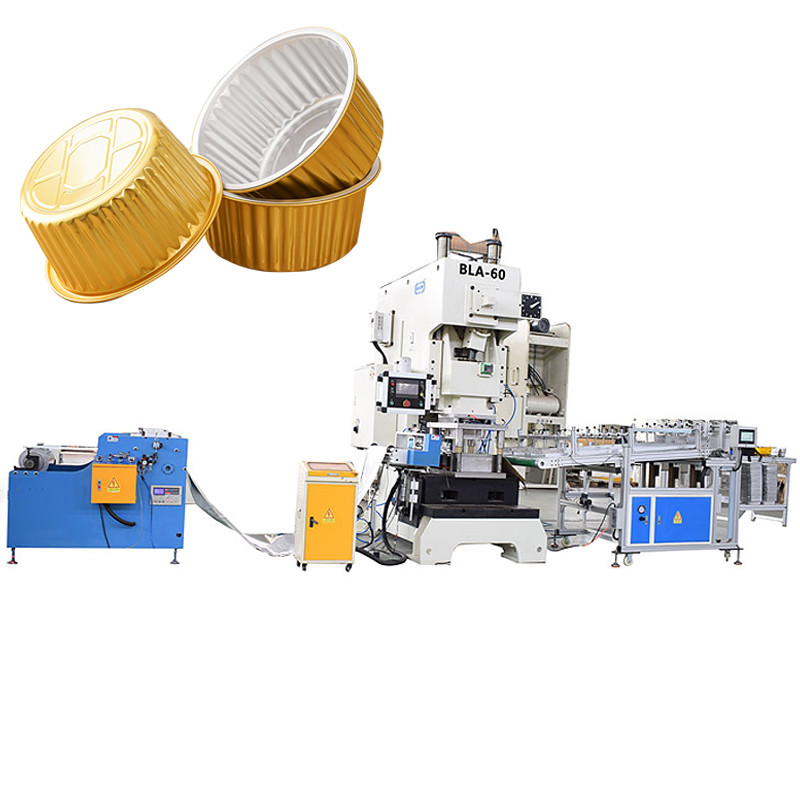 Buy Semi Automatic Aluminum Foil Fast Food Box Making Machine Disposable Container Production Line at wholesale prices