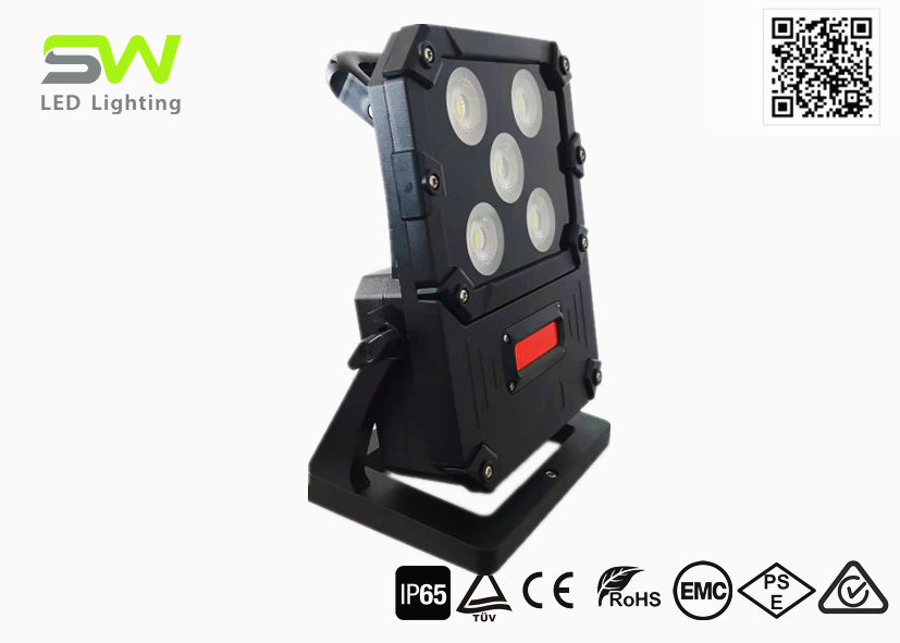 Quality 5000 Lumens Rechargeable Cob Work Light Powered By AC Adapter And Battery for sale