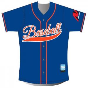 Quality XS-3XL Moisture Wicking Blue Baseball Jersey , Sublimation Custom Baseball Shirts for sale
