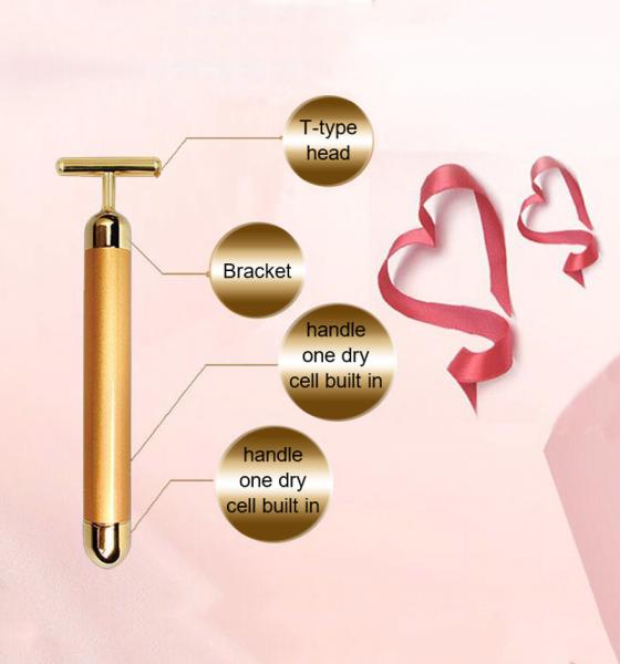 Beauty Bar 6000VPM 24k Golden Pulse Facial Massager