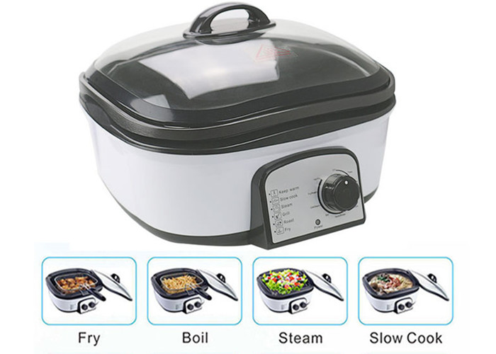 Quality Slow Small Electric Multi Cooker Glass Cover With Stainless Steel Steamer Rack for sale