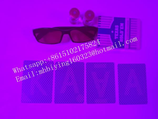 Buy Blue Texas Hold'em plastic marked cards for uv perspective glasses/invisible ink/marked cheating cards/poker cheat at wholesale prices