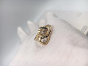 Quality Vintage Engagement Chopard Happy Curves Ring 18k Yellow Gold With Diamond for sale