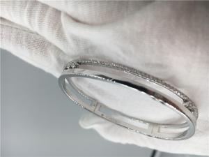 Quality Saddle Shape Moving Diamond Bracelet , Ladies 18k White Gold Bangle Bracelets for sale