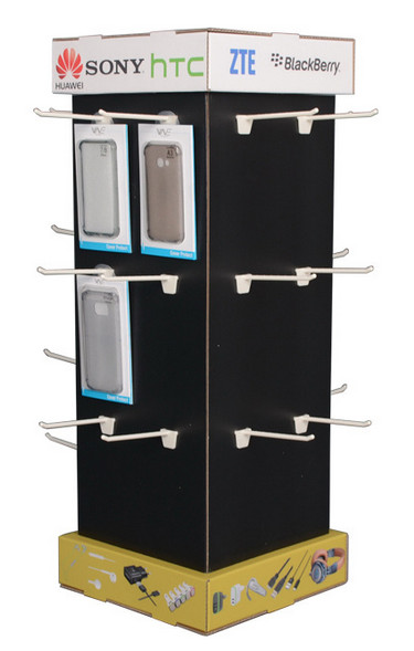 Quality POP Cardboard Floor Counter Hook Display Stand OEM ODM for sale