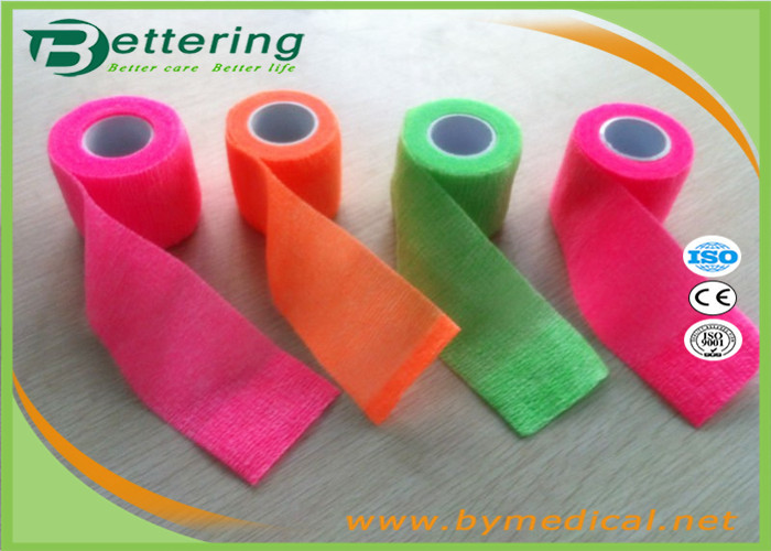 Quality Colourful Elastic Self Adhering Bandage Wrap , PET Bandage Wrap Latex Free for sale