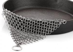 Quality 7x7 Inch Kitchen Pot Brush Cast Iron Chainmail Scrubber Cleaner for sale