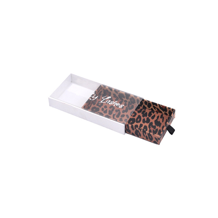 Quality 300dpi Eyelash Magnetic Box PET Transparent Leopard Window Gift Boxes for sale