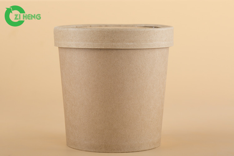 Quality Durable Paper Gelato Cups With Lids , Hot Food Beverage Paper Food Cups 480ml for sale