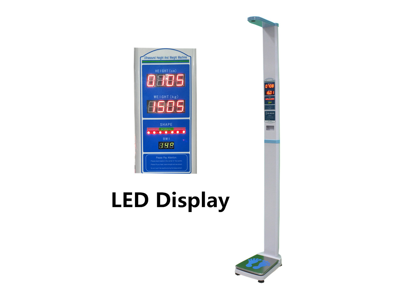 Quality medical height weight bmi scales with thermal printer and led display for sale