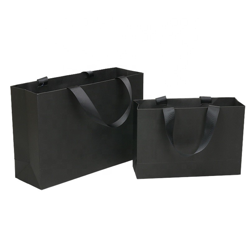 Buy cheap B9 W9 Corrugated Luxury Black Printed Paper Carrier Bags ODM LOGO from wholesalers