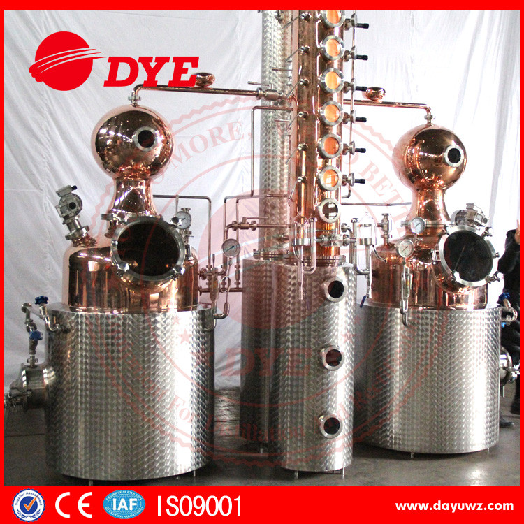 Quality 500L Manual Wine Alcohol Distiller Tower With Stainless Condenser for sale