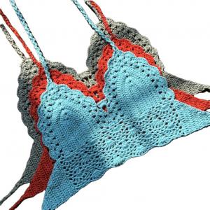 Niris Lingerie New Fashion Knit Crochet Cami Women Bralette Halter Neck Crop Tops Summer Beach Bikini