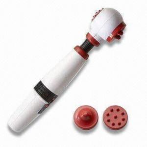 Quality Battery Operated Mini Travel Massager with 3 Heads Interchangeable and On/off Switch for sale
