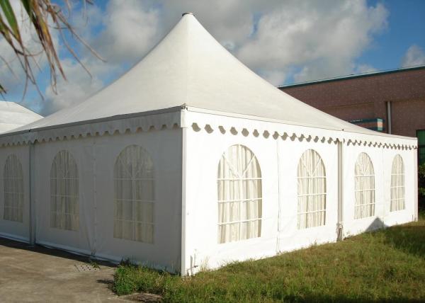 Buy Romantic White Canvas Tent , 100 Person Tent Hot DIP Galvanized Steel at wholesale prices