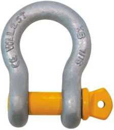 Quality KB 7/16" Type WLL 2.7 Tonne Safety Bow Shackle Galvanized Steel for sale