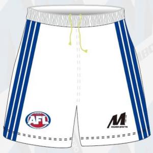 Quality White 300gsm Afl Aussie Rules Shorts Digital Sublimation for men for sale
