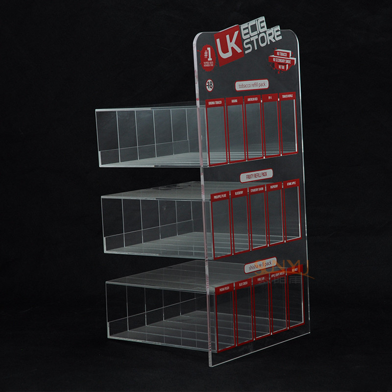 Quality E Liquid 3 Tier Acrylic Retail Display Stands 200PCS For Adevertisement for sale