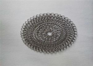 Quality 6''X6'' Round BBQ Stainless Steel Chainmail Scrubber for sale