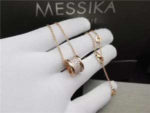 Quality 18K Yellow Gold Luxury Jewelry B Zero1 Necklace With Small Diamonds 100% Handmade for sale