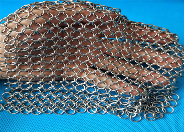 Quality Kitchen Chainmail Cast Iron Cleaner Scrubber For Kit Bright for sale