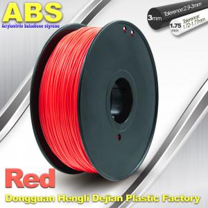 Quality 1.75mm /  3.0mm ABS 3d Printer Filament Red With Good Elasticity for sale