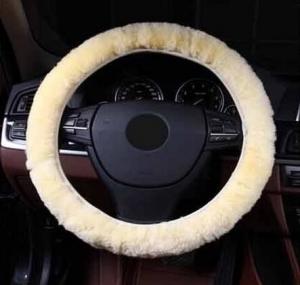 Quality Steeringwheel faux fur Steering Wheel Cover Genuine Leather Cover NEW for sale