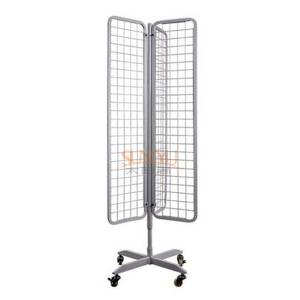 Quality White Metal Display Shelf Retail Store Shelves Merchant with 4 wheels for sale