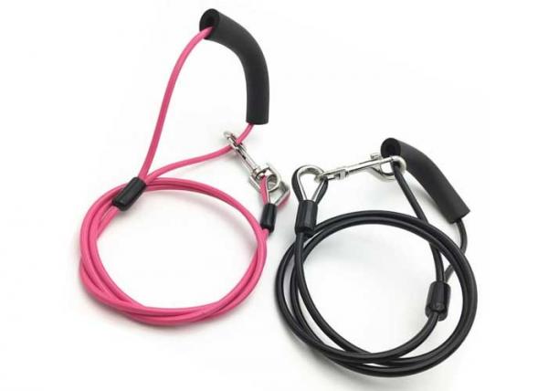 Buy 1.8 - 2.0mm Spring Hook Pet Tie Out Cable , Stainless Steel Dog Training Leash at wholesale prices