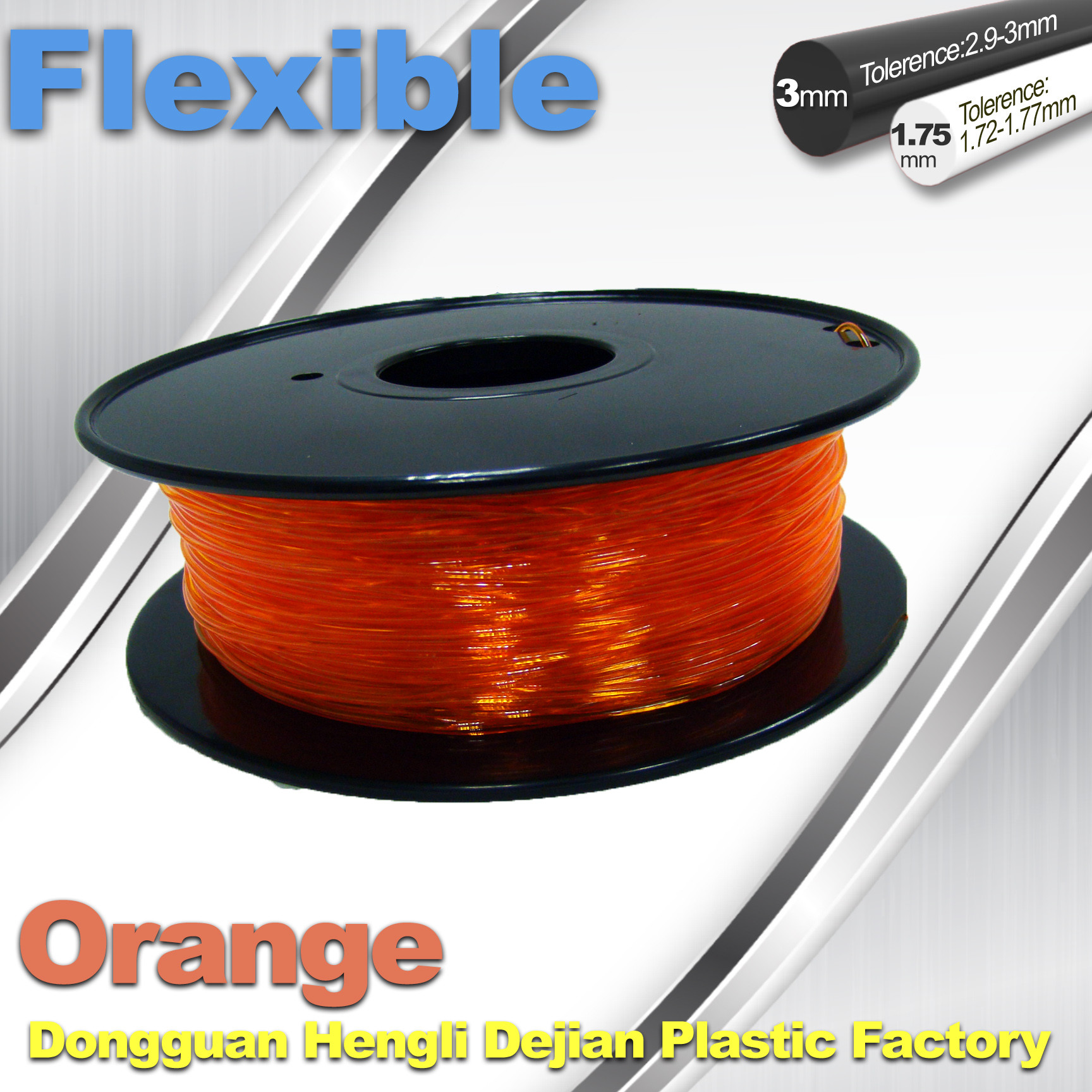 Quality Orange Flexible 3D Printer Filament Consumables With Great Adhesion for sale