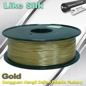 Quality Polymer Composites 3D Printer Filament , 1.75mm / 3.0mm , Gold Colors. Like Silk Filament for sale