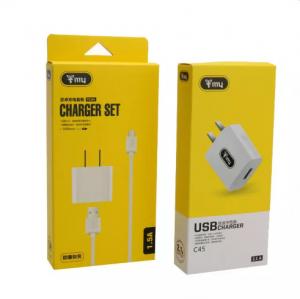 Quality Custom Hanging Charger Data Cable Packaging Box For Headset Phone Accessories for sale
