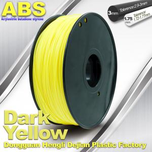 Quality Dark Yellow ABS  Filament ,  Filament 3D Printing Plastic Material 1.75 / 3mm for sale