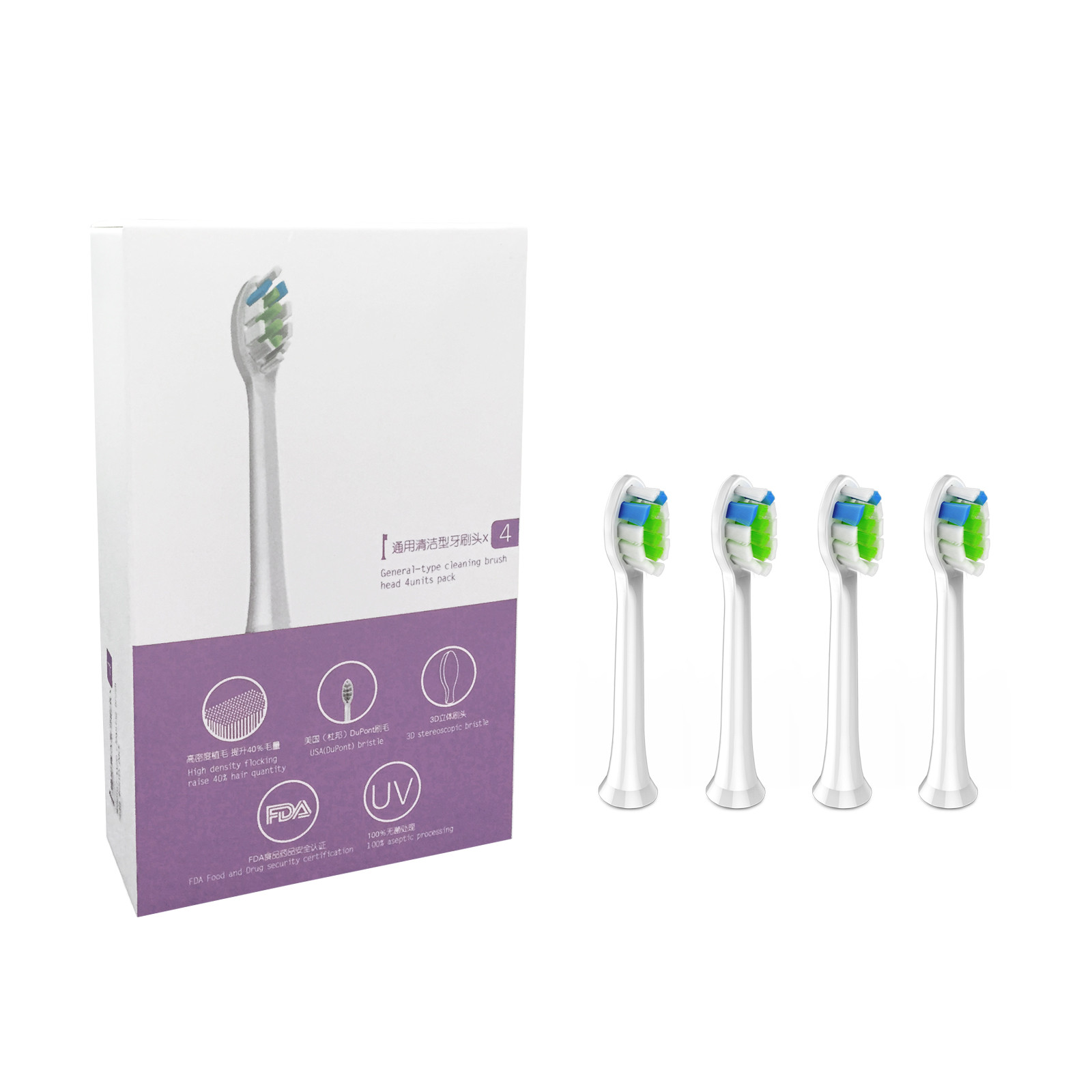 Buy Medium Hanasco Toothbrush Heads , DuPont Oral Care Sonic Toothbrush Heads at wholesale prices