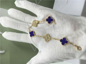 Quality Gold Chain Bracelet Womens With Malachite , 18k Vintage Gold Bangle Bracelet  for sale